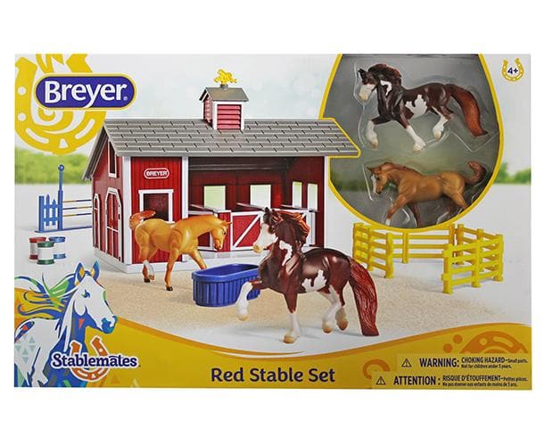 Stablemates Red Stable Set with Two Horses - Image 10